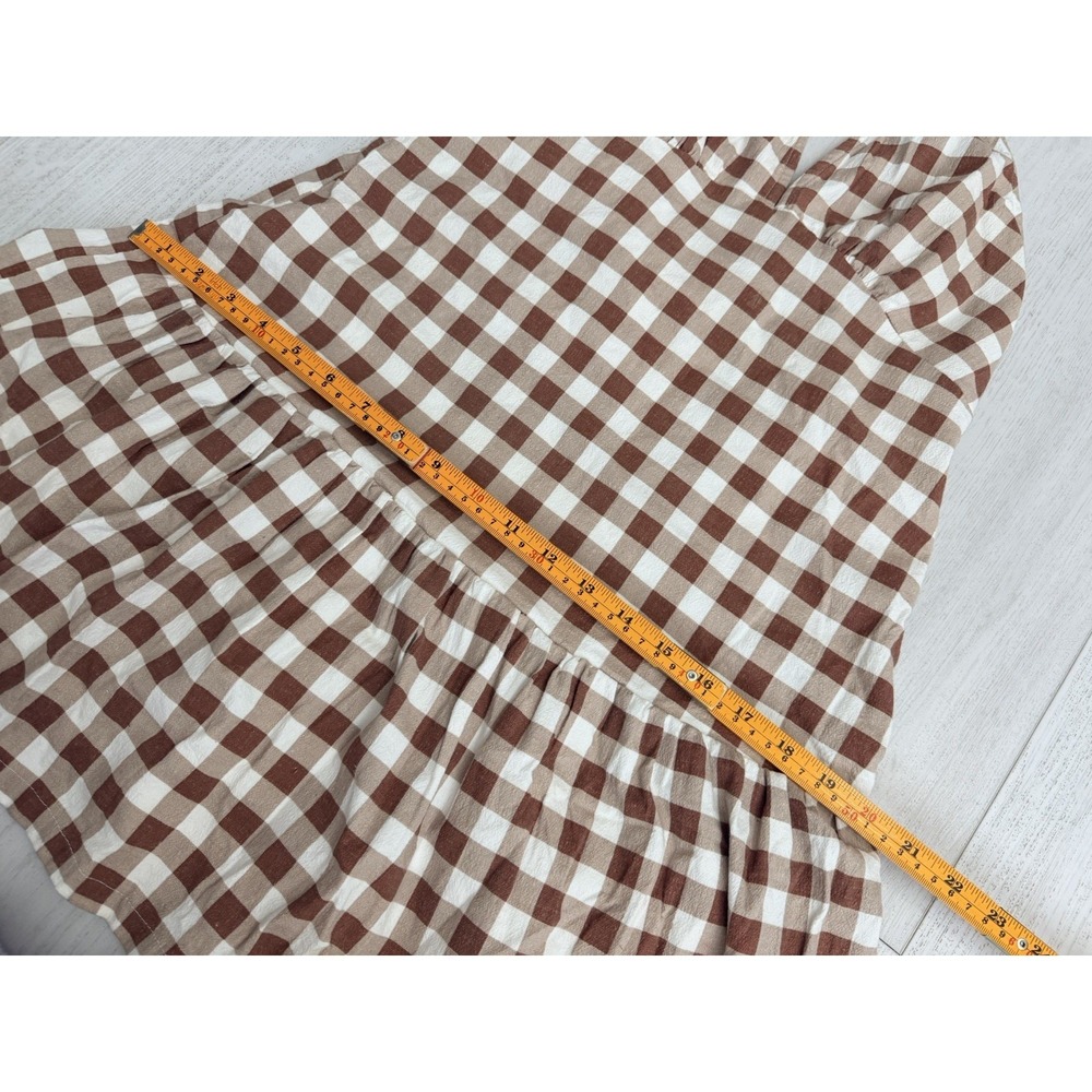 Free People Cecil Flounce Hem Cotton Blend Halter Plaid Minidress Sz M‎ - Picture 8 of 9